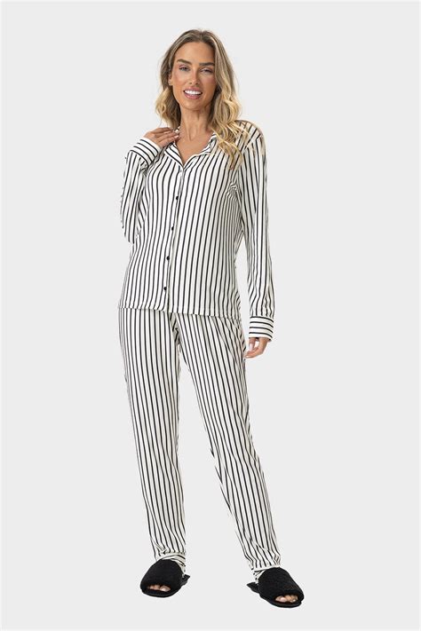 Pijama Feminino Adulto Americano Longo Listrado Bela Notte