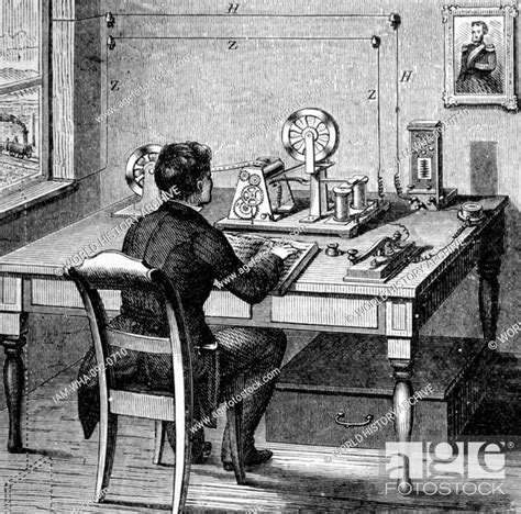 Receiving A Message On A Morse Printing Telegraph Stock Photo Picture