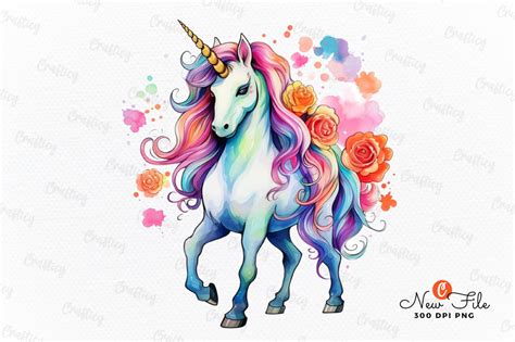 Cute Unicorn Watercolor Clipart Graphic By Graftify Creative Fabrica