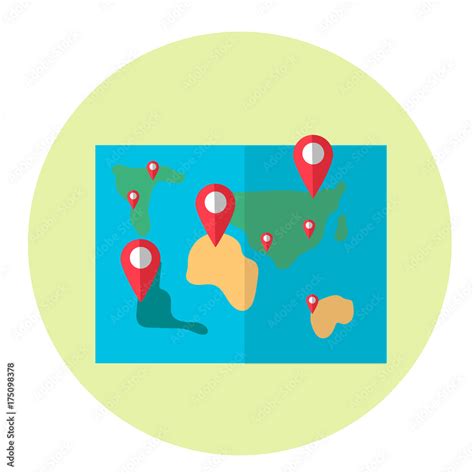 World Map With Pointers Stock Vector Adobe Stock