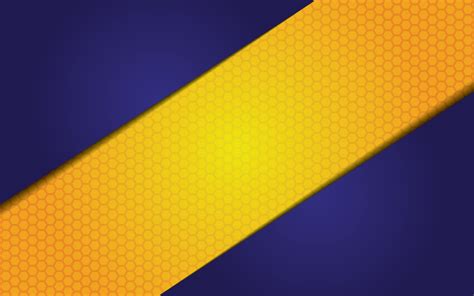 Abstract Blue Yellow Background With Overlay Hexagonal Pattern