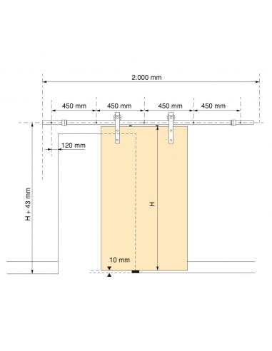 Kit Quincaillerie Porte Coulissante Suspendue Barn En Bois Fermeture