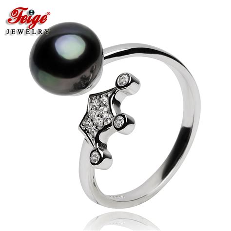 Feige 925 Sterling Silver Imperial Crown Shaped Pearl Ring For Womens