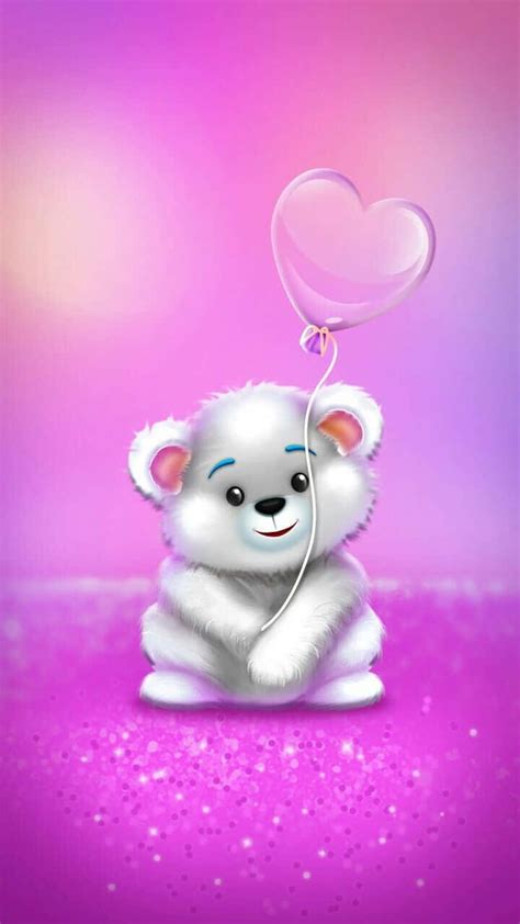 Download Cute Pink Teddy Bear Wallpaper | Wallpapers.com