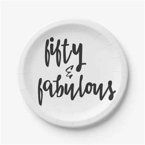 Fifty And Fabulous 50th Birthday Paper Plates Zazzle