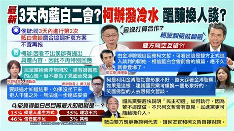 【每日必看】藍白合提名折衷方案有譜？侯辦盼3天內進行二次會談｜投票或民調 藍白合陷僵局 基層籲主帥對談促合作 20231017