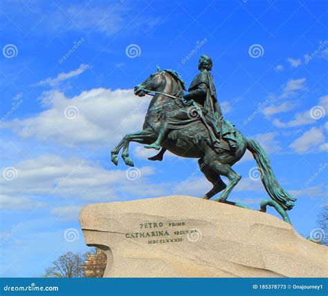 The Bronze Horseman Equestrian Statue of Peter the Great in St Petersburg, Russia. Stock Image ...