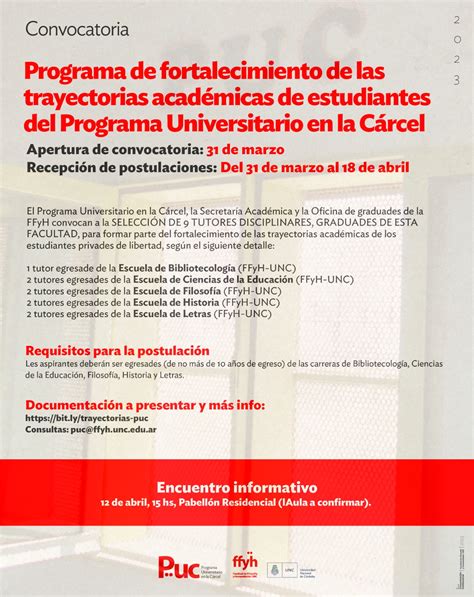 Convocatoria Programa De Fortalecimiento De Las Trayectorias