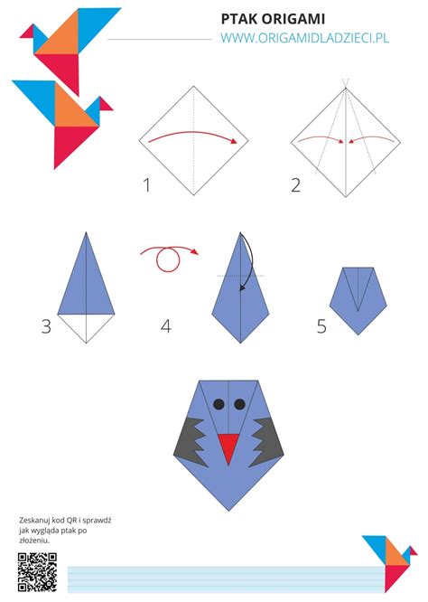 Ptak Origami Tutorial Origami Dla Dzieci