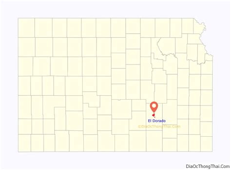 Map of El Dorado city, Kansas - Thong Thai Real