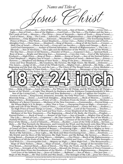 Names And Titles Of Jesus Christ Over 250 Names And Titles Etsy