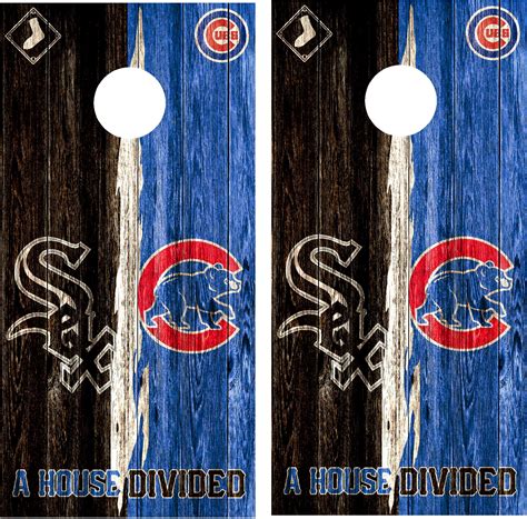 Chicago White Sox, Chicago Cubs, House Divided Cornhole Wraps