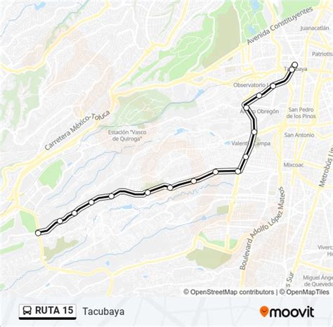 Ruta 15 Horarios Paradas Y Mapas Tacubaya Actualizado