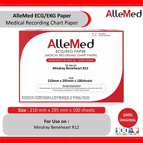 Jual AlleMed ECG Paper Mindray Beneheart R12 210MM X 295MM X 100 Lembar