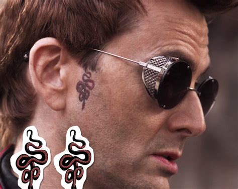 Crowley Good Omens Cosplay Costume Kit With Scarf Temporary Tattoo