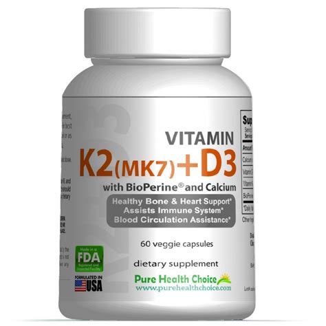 Vitamin K Mk D Ui With Bioperine And Calcium