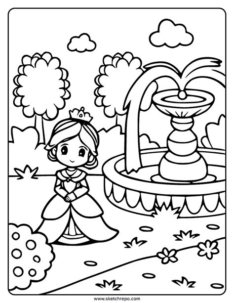 Princess Coloring Page Sketch Repo