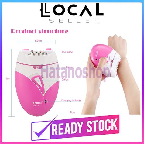 Kemei 189A USB Rechargeable Epilator Women Electric Hair Remover Female