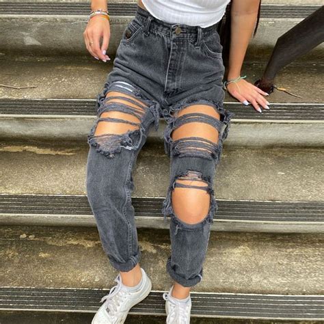 Vintage Big Holes Ripped Jeans For Women Rippedjeans® Official Site