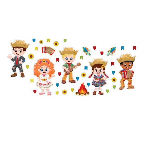 Figuras Do São João - Kit Completo Decoração Painel Festa Junina 41 Itens Arraiá São João