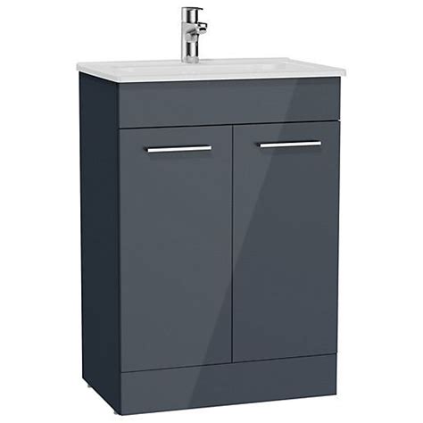 Holkham Anthracite Grey Vanity Unit And Basin 855 X 600mm