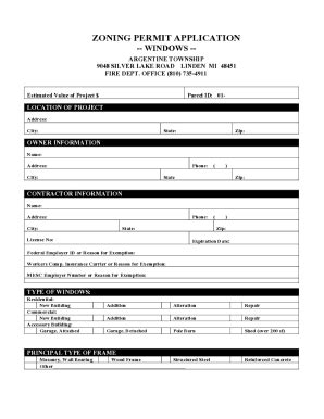 Fillable Online Zoning Permit Windows Doc Fax Email Print Pdffiller