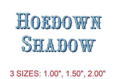 Hoedown Shadow Embroidery Font Creative Fabrica