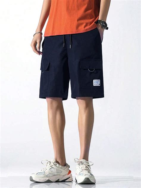 Manfinity Hypemode Shorts Holgados Para Hombre Con Parches De Letras