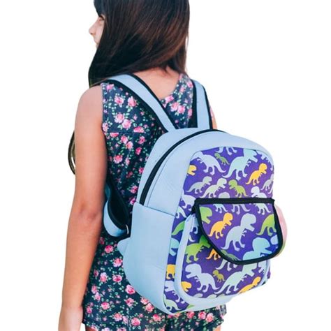 Mochila Bolsa Feminina Pequena Infantil Azul Dinossauros Elo7