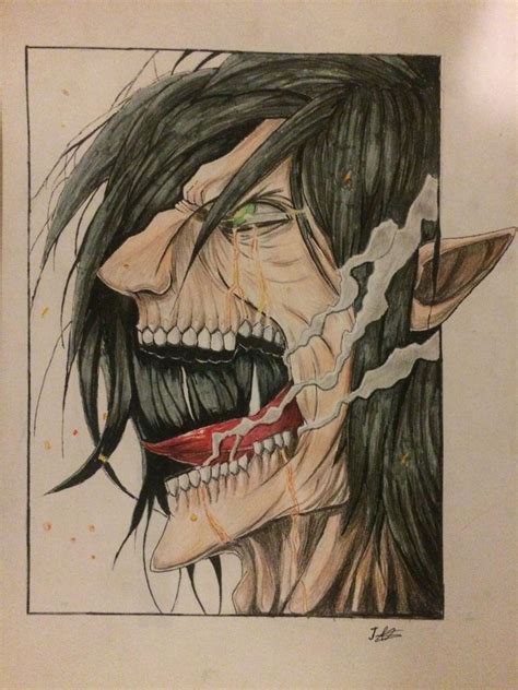 Eren Yeager Titan Form Drawing - Attack On Titan Final Season Episodes ...