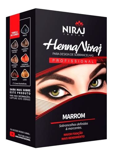 Henna Profissional Sobrancelha Niraj Indian Fixador Mercadolivre