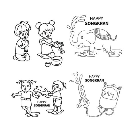 happy songkran festival  art  vector art  vecteezy