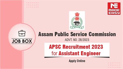 Apsc Recruitment For Assistant Engineer Apply Online