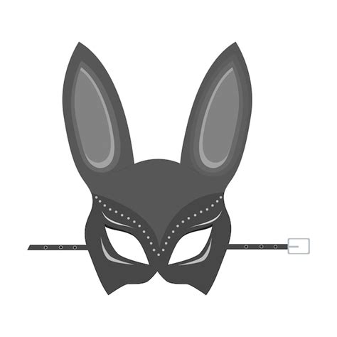 Masque De Lapin Noir Sur Fond Blanc Tenue Bdsm Illustration Vectorielle