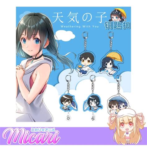 Micari Weathering With You Anime Acrylic Keychain Hodaka Morishima Hina