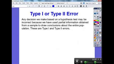 Type I And Type Ii Error Youtube