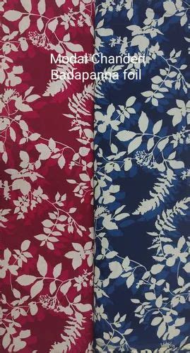 Viscose Rayon Cotton Modal Viscose Chanderi Foil Print Fabric Floral