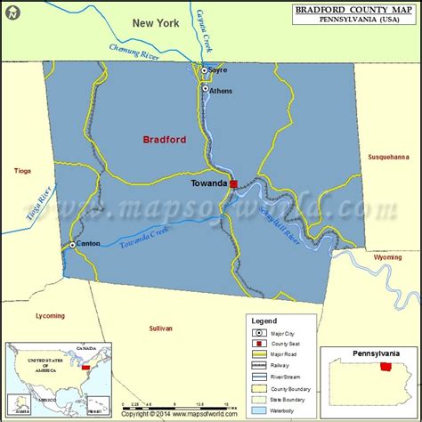 Bradford County Map Pennsylvania