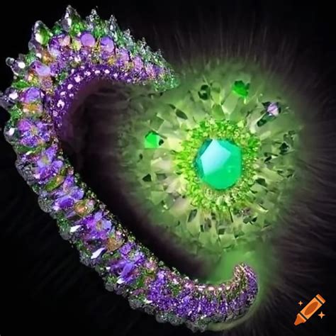 Hyperrealistic Artwork Of A Mermaid With Scales Made Of Emeralds And