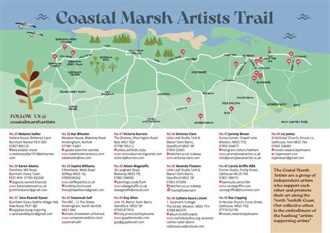 North Norfolk Open Studios Map For Coastal Marsh Artists