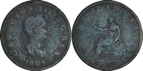 Großbritannien 1 2 Penny 1807 Münze George III SS Kupfer KM 662