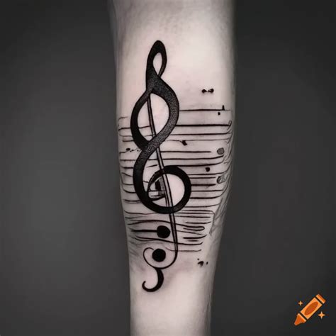 Minimalist Music Themed Tattoo For Arm On Craiyon