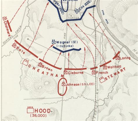 Franklin, Tennessee Confederate Attack Side by Side Battle Map – Battle ...