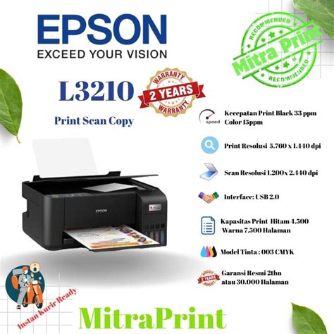 Jual Printer Epson L3210 Print Scan Copy Pengganti Epson L3110 Shopee Indonesia