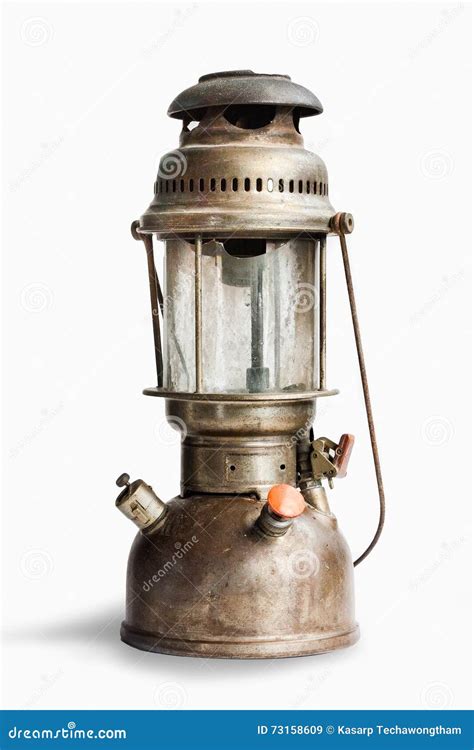 Vintage Kerosene Oil Lantern Lamp On Isolated Background Stock Image