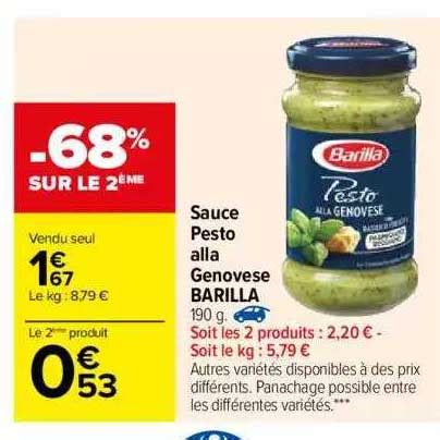 Promo Sauce Pesto Alla Genovese Barilla Chez Carrefour Icatalogue Fr