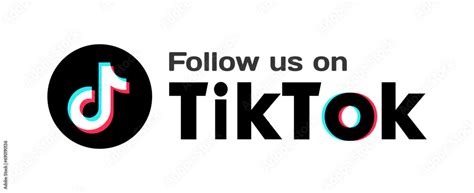 Social Media Tik Tok Follow Us Icon Tik Tok Follow Us Button Isolated