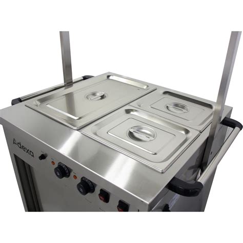 Mobile Bain Marie Top Hot Cupboard With Heated Sneeze Guard Adexa YH W