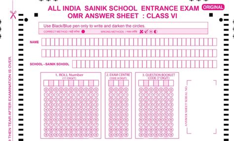 Aissee Sainik School Official Answer Key 2023 View Omr Sheet And Porn