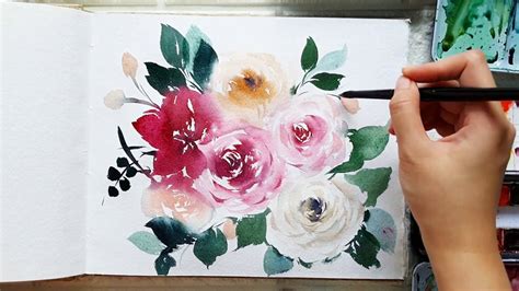 Process Video Watercolor Bouquet Youtube